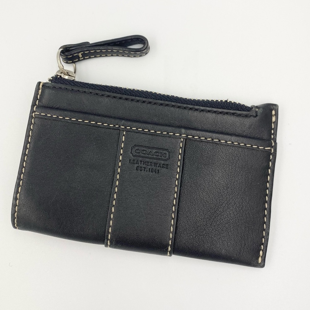 Coach Black Leather Coin/Change Wallet